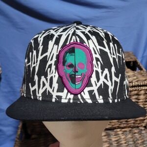 DC Comics Suicide Squad Joker HA HA Print Black Flat‎ Brim Snapback Hat